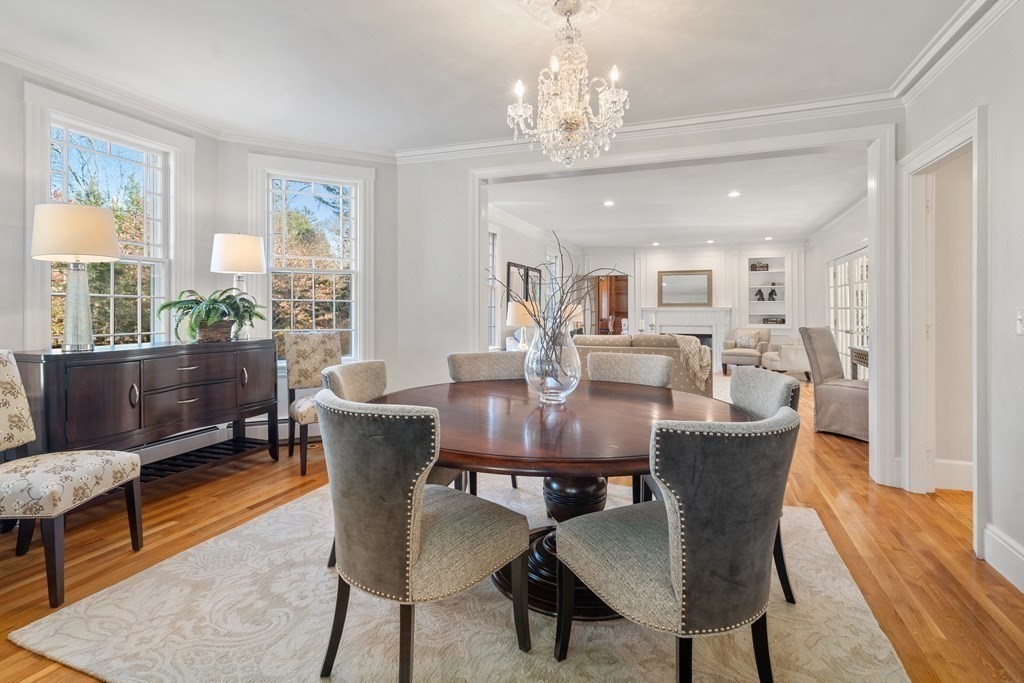 105 Plain Road Wayland, MA 01778 - Photo 10 of 25 a view of a dining room with furniture window and wooden floor
