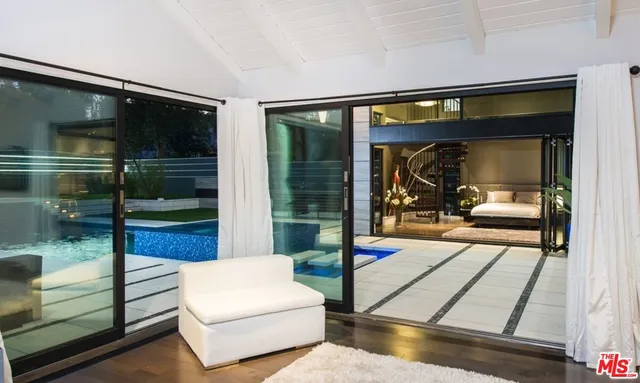 a view of a building with a patio