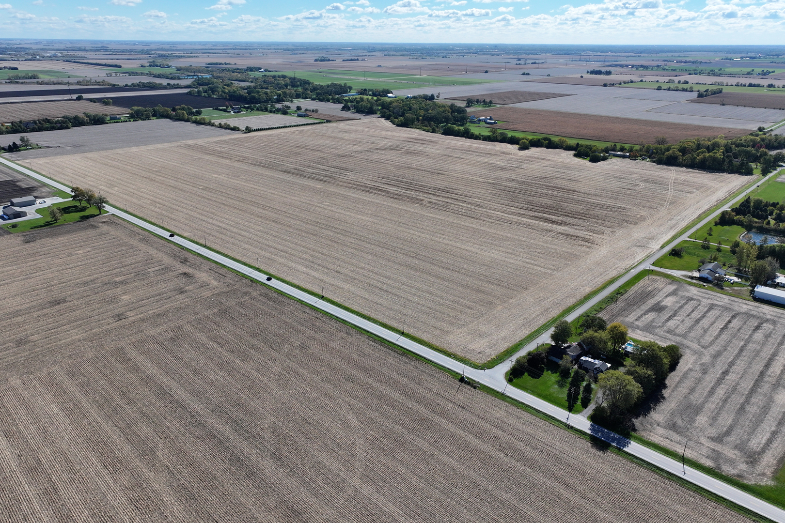 an aerial view of a wooden deck