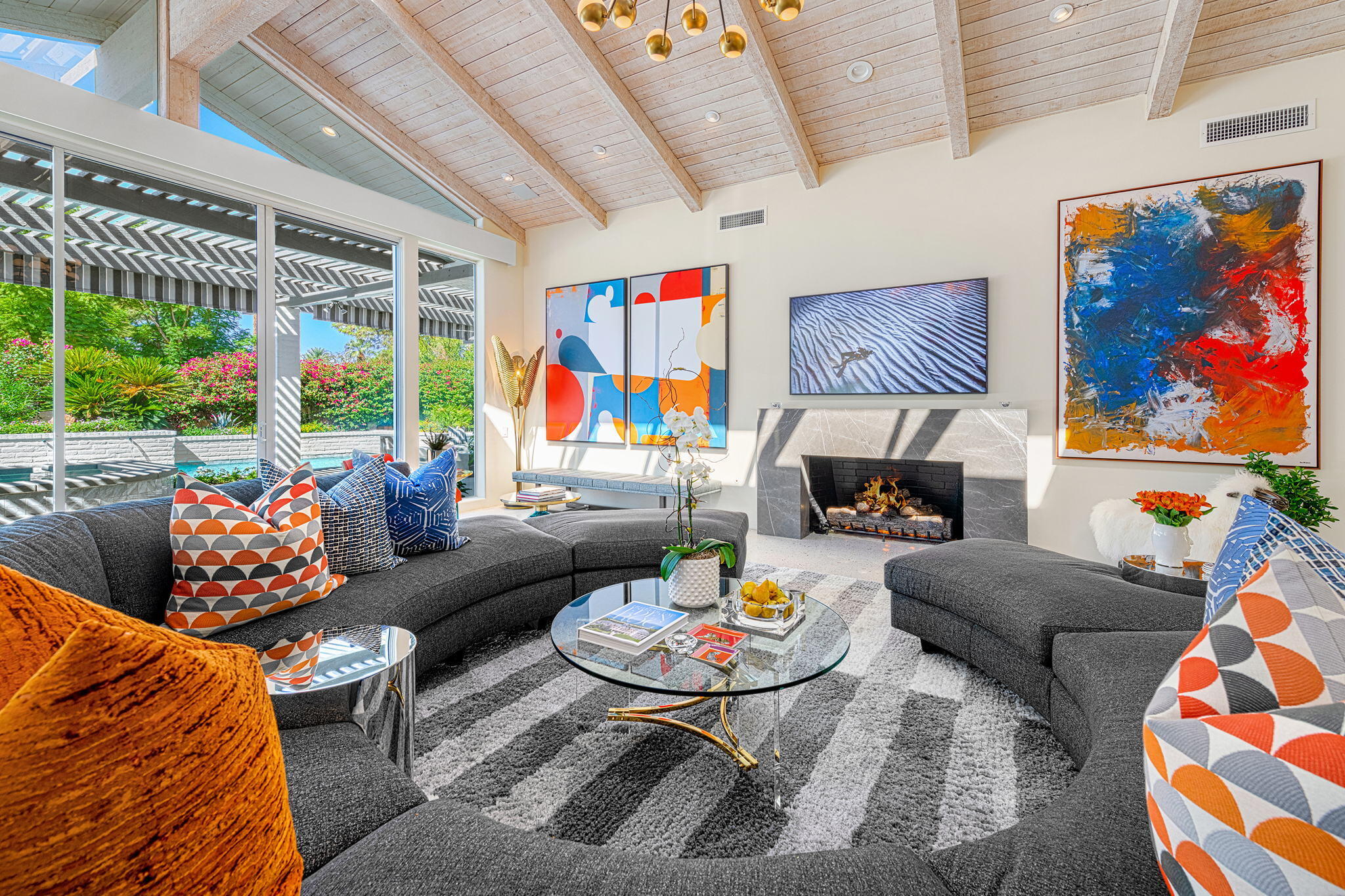 30 Mayfair Drive Rancho Mirage, CA 92270 - Photo 5 of 30 a outdoor living space with furniture and a fireplace