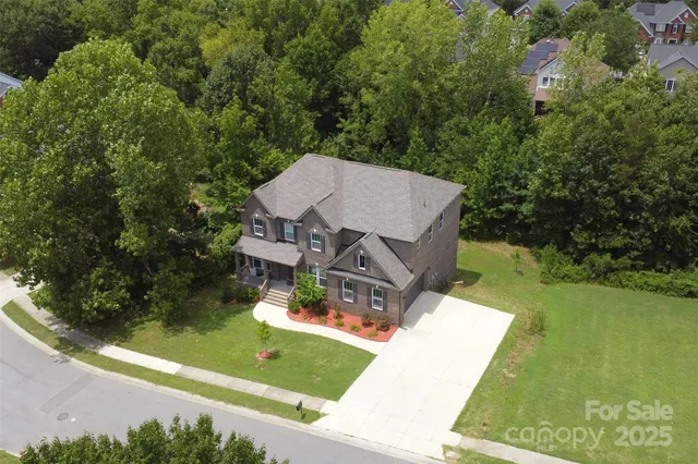 an aerial view of a house