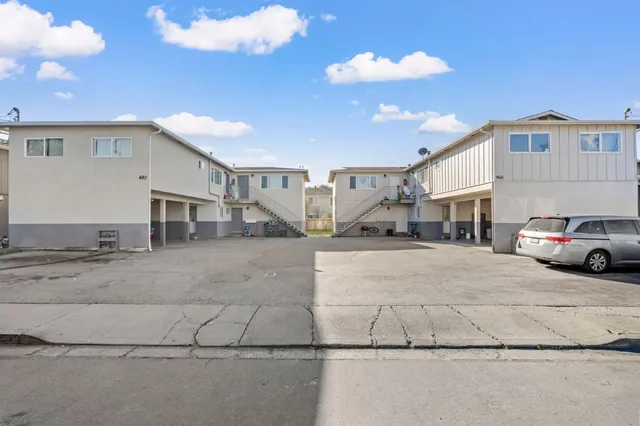 a car parked in front of a building