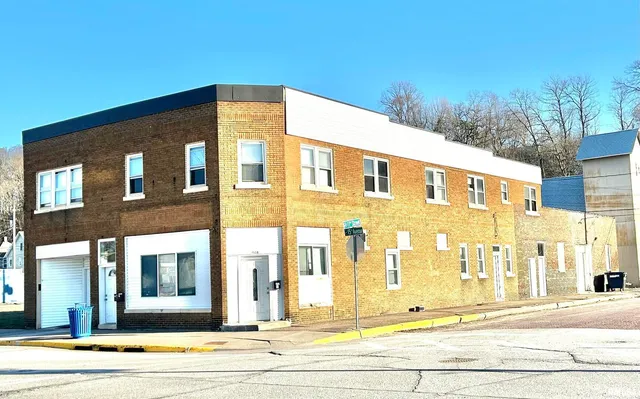 a front view of a building