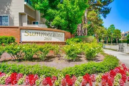 a sign that is sitting in front of flowers