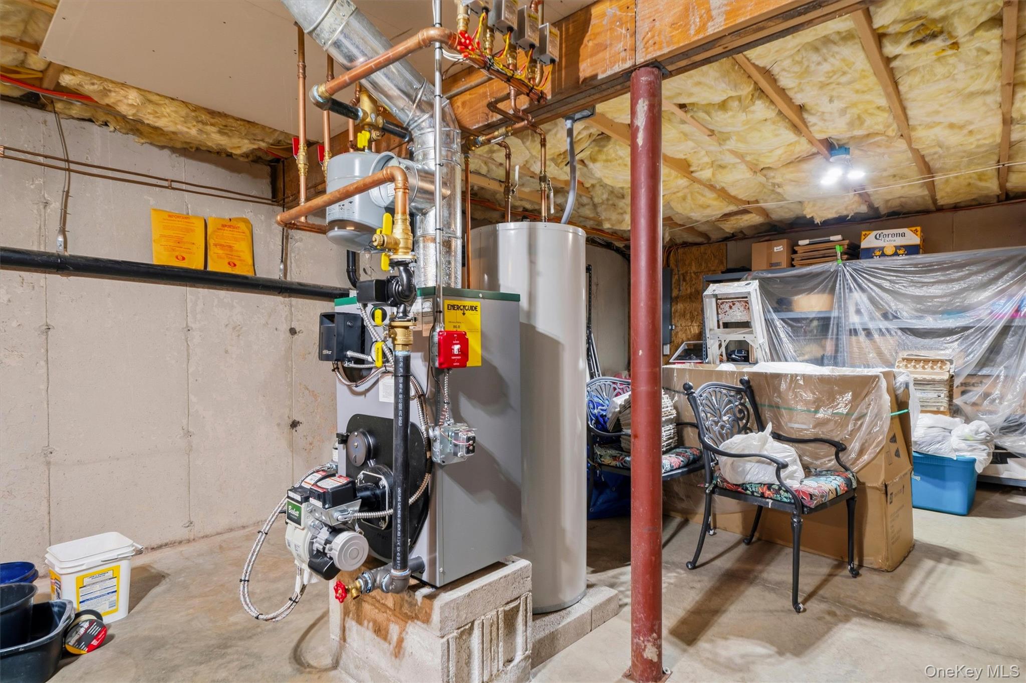 604 Ridgebury Road Slate Hill, NY 10973 - Photo 39 of 50 Unfinished basement with new furnace installed in 2026.