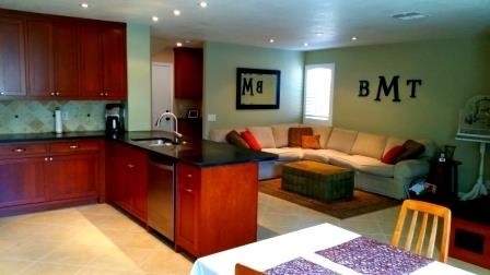 Plenty of room for entertaining in this lovely spacious room, built in speakers and corner fireplace.