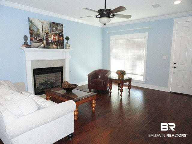 29927 Street Barbara Street Daphne, AL 36526 - Photo 3 of 25 Great Room with Recessed Lighting, Ceiling Fan and Crown Molding