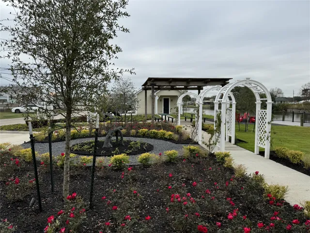 a house view with a garden space