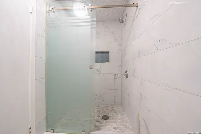 a bathroom with a shower