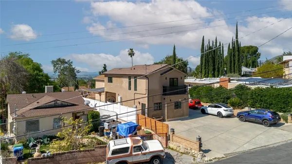 a view of a city with tall buildings