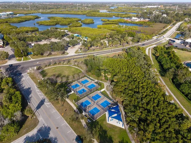 an aerial view of a city