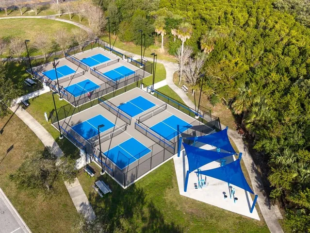 a view of swimming pool with a garden