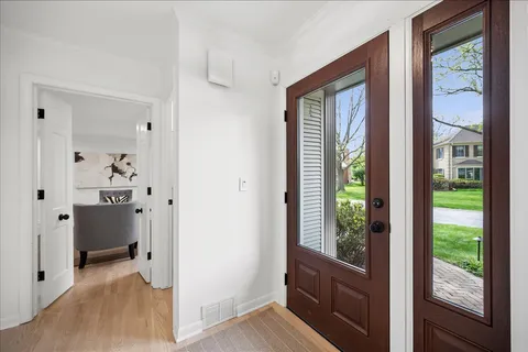 a view of hallway with living room