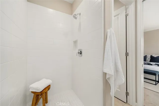 a bathroom with a shower