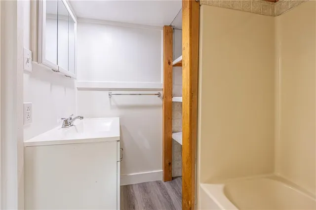 a bathroom with a sink and a bathtub
