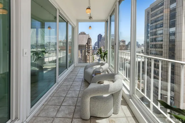 a living room with furniture