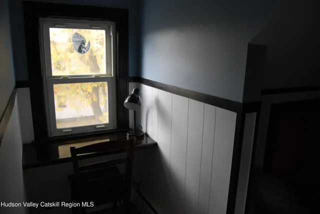 a bathroom with a window