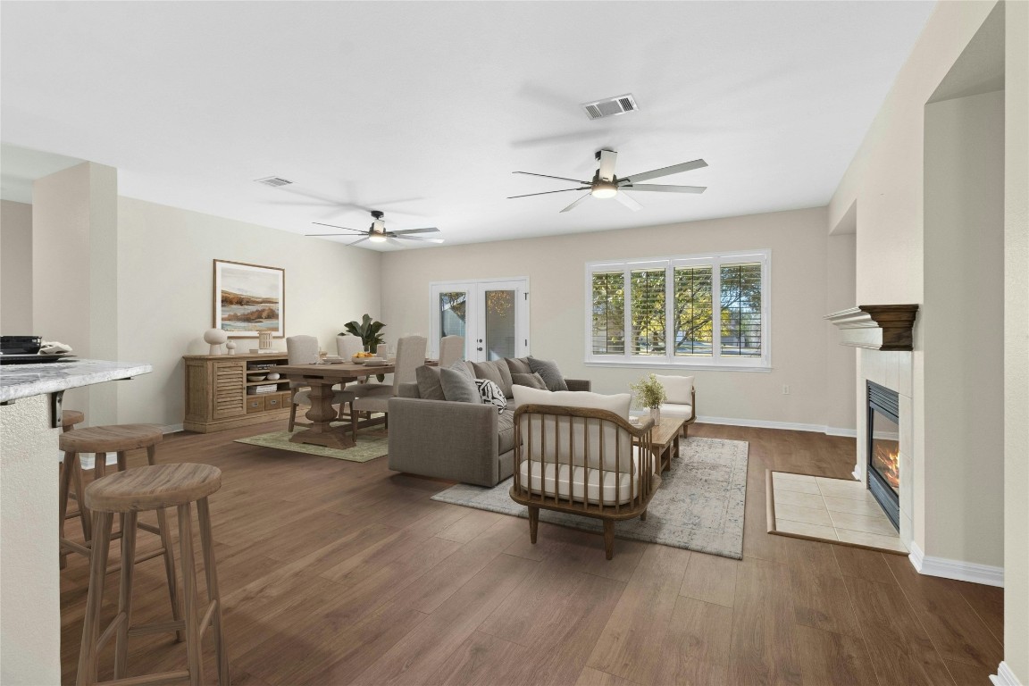 110 Crosby Street Georgetown, TX 78633 - Photo 4 of 40 a living room with furniture and wooden floor