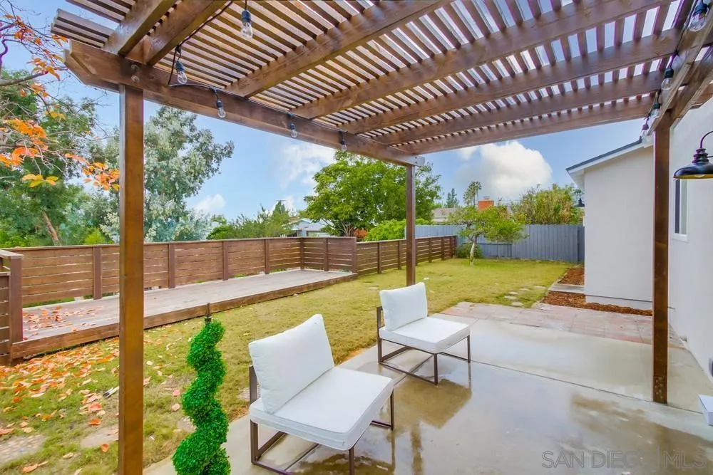 5886 Cowles Mountain Boulevard La Mesa, CA 91942 - Photo 34 of 39 a view of a swimming pool with a couches chairs and a yard