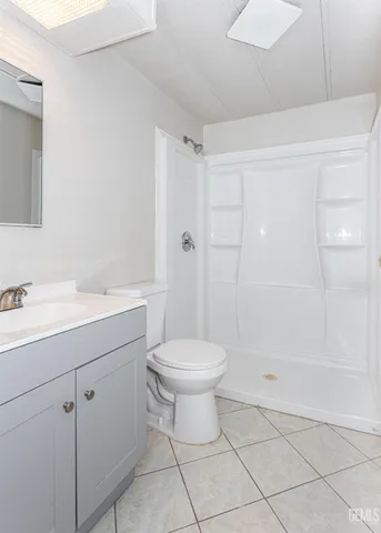 an empty room with a workbench