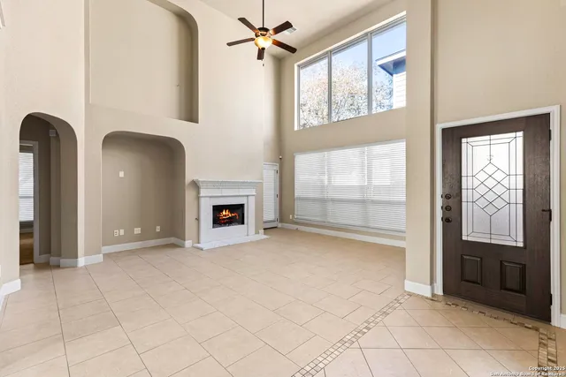 an empty room with windows