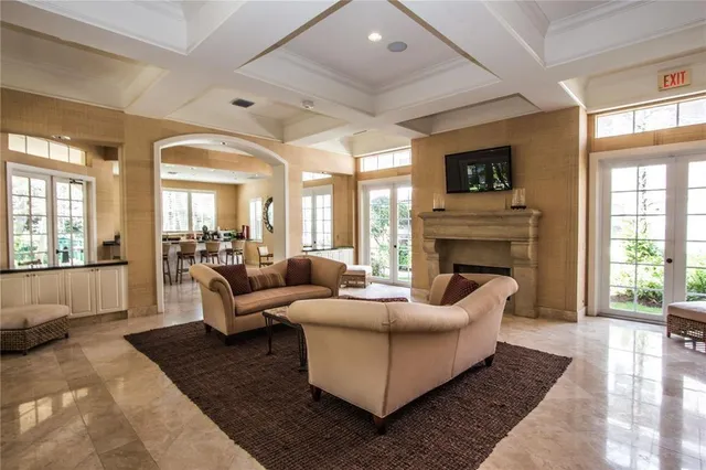 a spacious bedroom with a bed and a couch