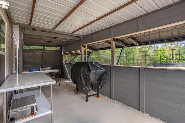 a view of outdoor space with seating