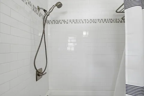 a bathroom with a shower