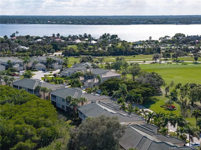 a view of a lake with houses
