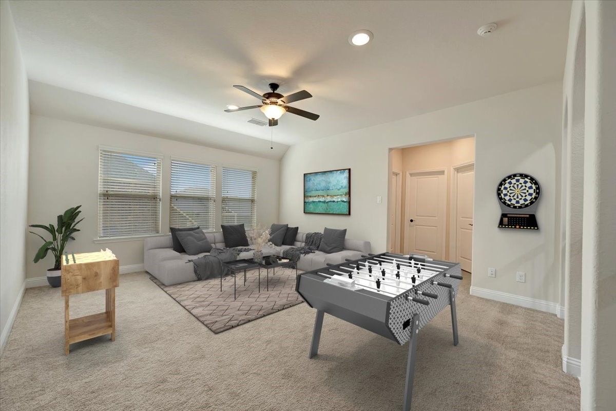 5410 Marble Acres Court Houston, TX 77059 - Photo 35 of 49 a living room with furniture a table and a chandelier