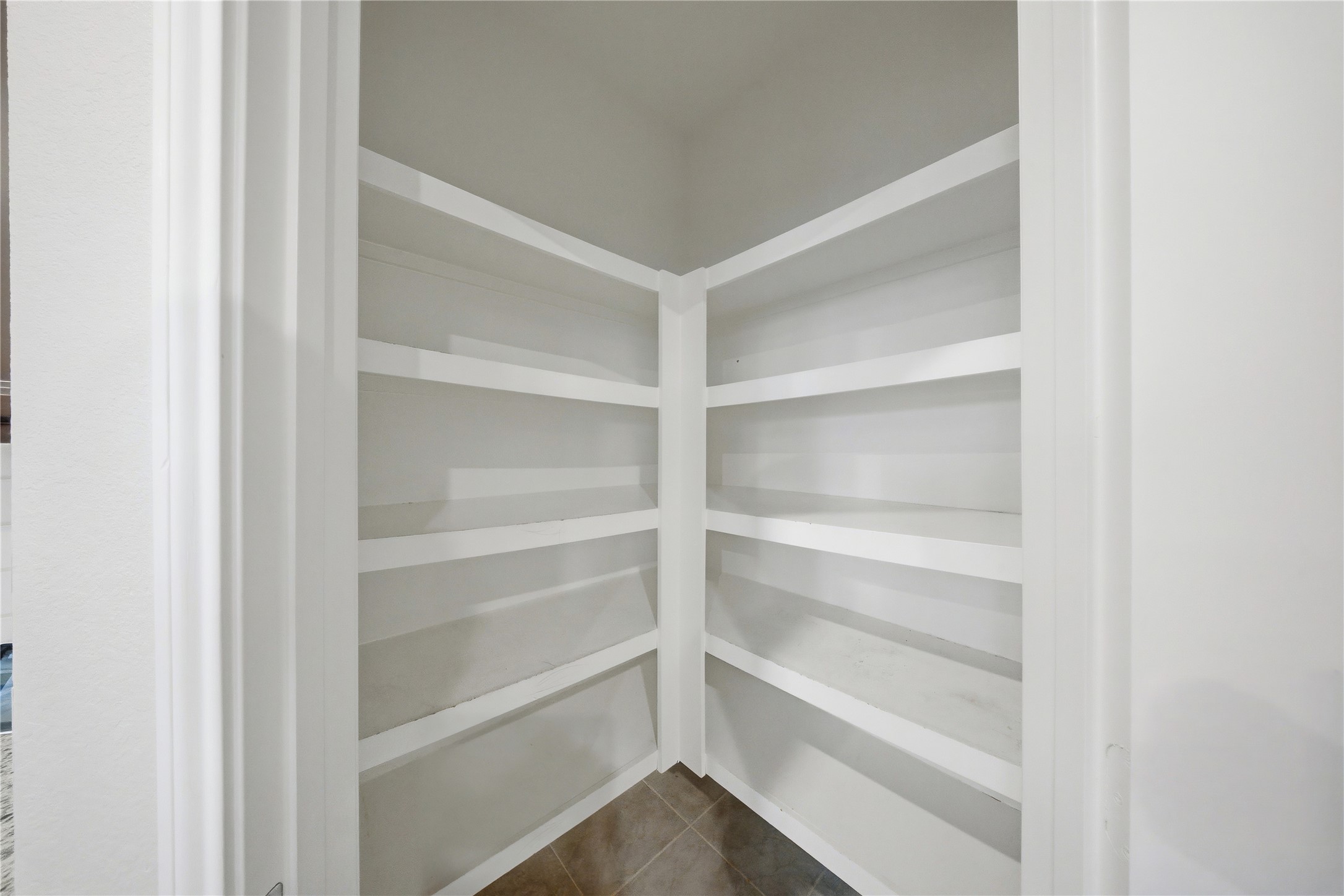 815 Barstow Drive Rosharon, TX 77583 - Photo 8 of 23 Spacious pantry with built-in shelving for convenient kitchen storage.