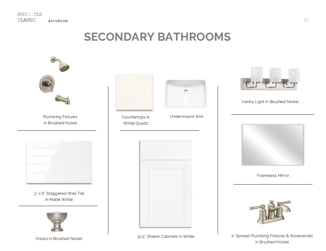 18602 Eastwood Rdg Court Crosby, TX 77532 - Photo 32 of 43 Classic Look Palette 6: Secondary Bathroom Selection Sheet (*Artist rendering used for illustration purposes only.)