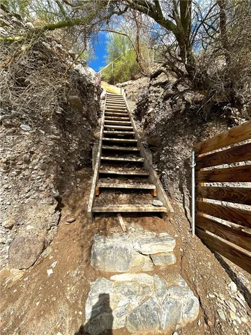 a view of a lake from a yard
