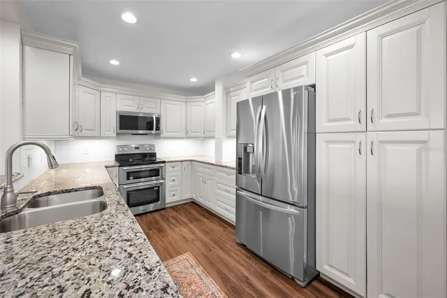 a view of a lake with houses