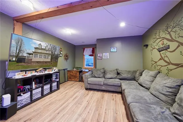 a living room with lots of furniture and a flat screen tv