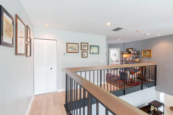 a view of entryway with wooden floor