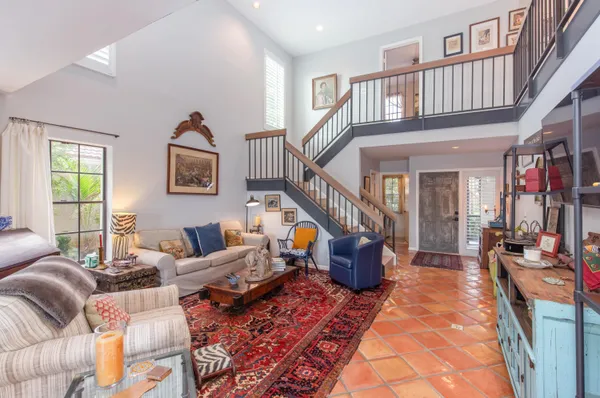 a living room with furniture