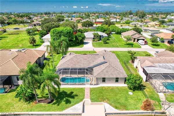 an aerial view of a house