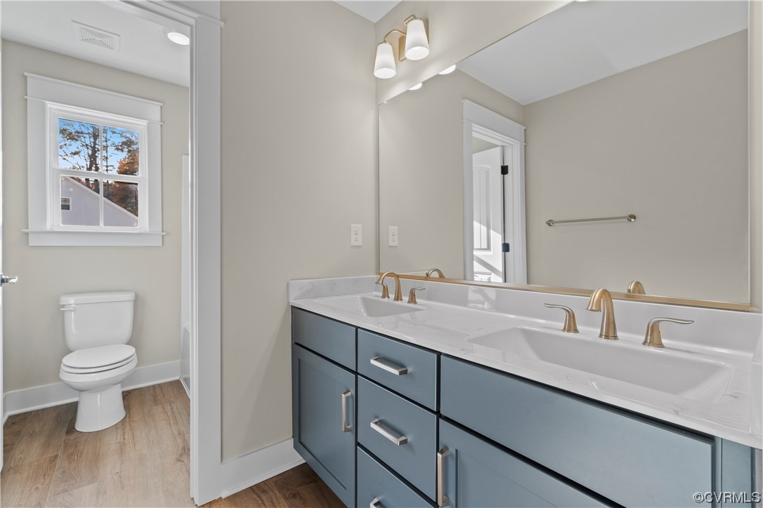 10010 Bo Trail Mechanicsville, VA 23116 - Photo 13 of 16 a bathroom with a toilet a sink and a mirror