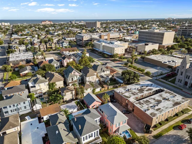 an aerial view of a city