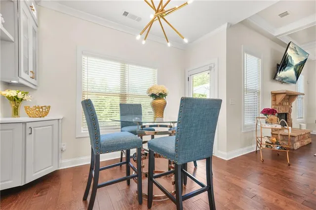 a view of a kitchen with cabinets