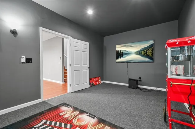 a view of a park with a slide