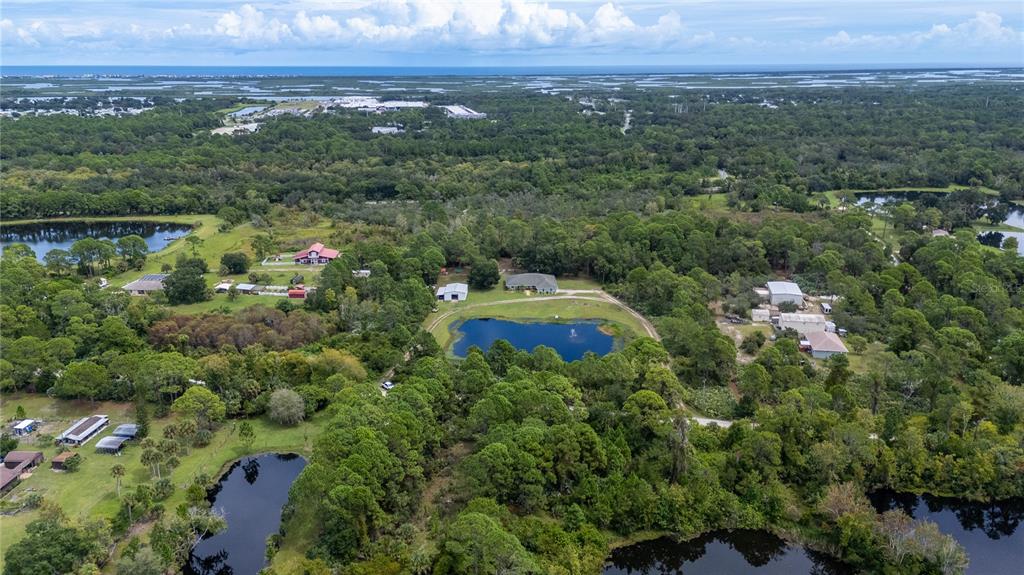 4245 Clinton Cemetery Road Edgewater, FL 32141 - Photo 49 of 60 an aerial view of residential house with outdoor space and garden