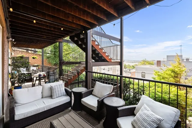 a outdoor living room with furniture
