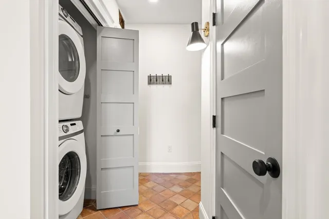 a view of a terrace with furniture