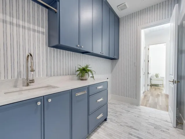 a sink with a mirror