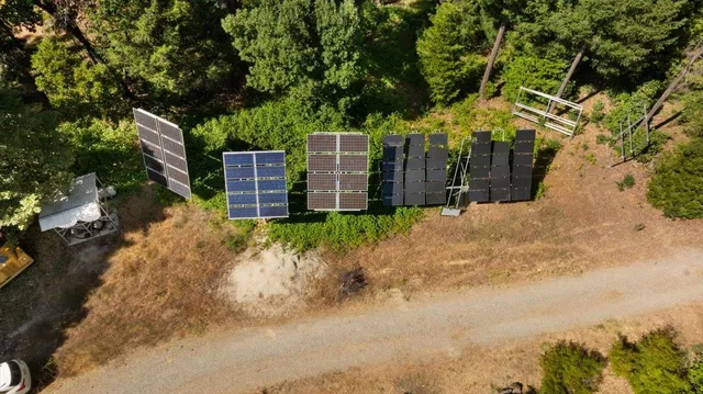 a backyard of a house with lots of green space