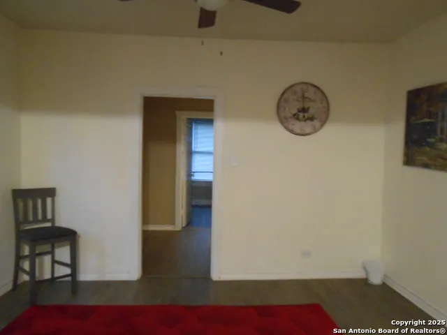 a view of a hallway with elevator