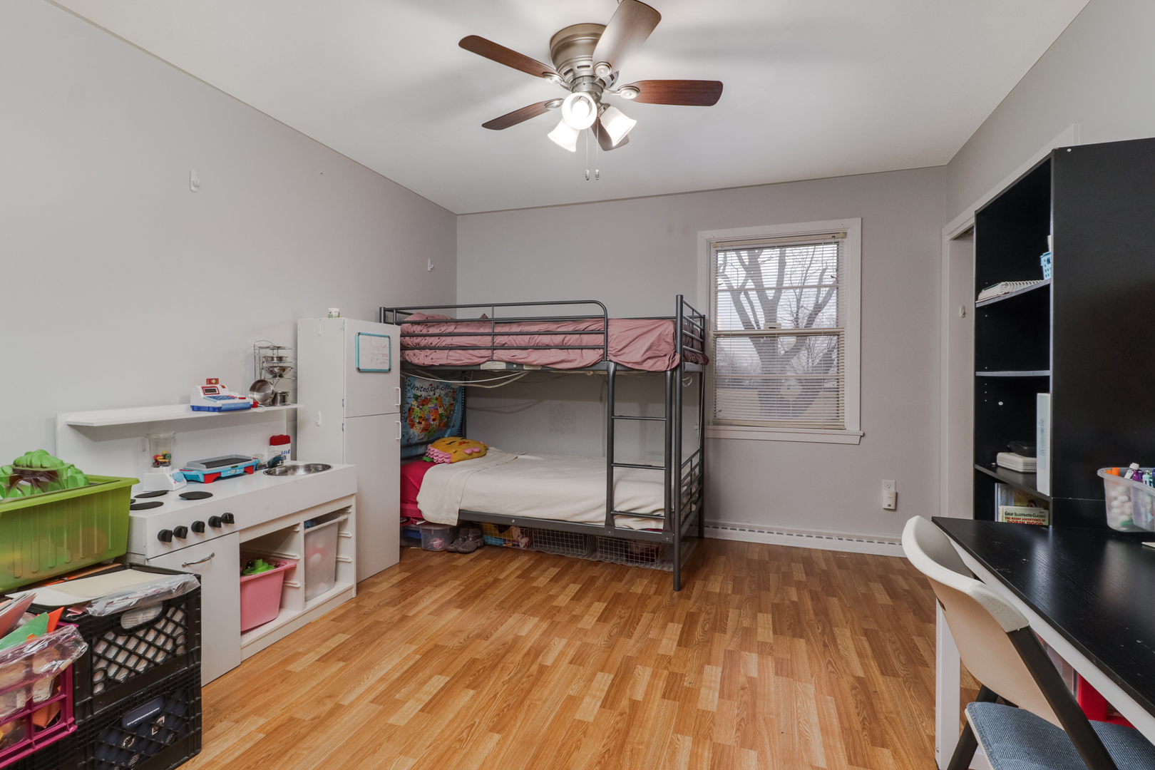900 Beech Street Normal, IL 61761 - Photo 33 of 36 a bedroom with a bunk bed and a desk in it