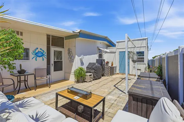 a outdoor space with furniture